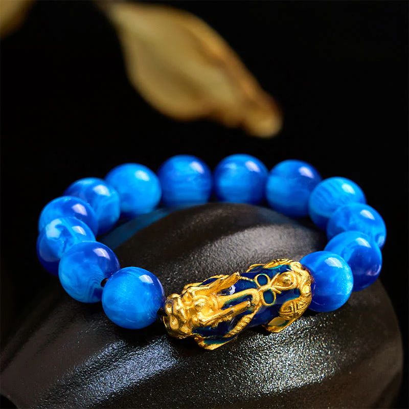 Buddha Stones Colorful Sea Willow Color Change PiXiu Positive Healing Bracelet