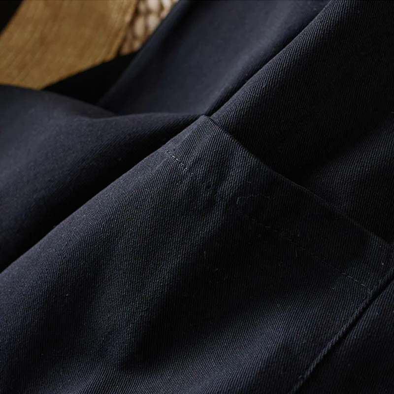 Buddha Stones Plain Button Women's Cotton Suit Jacket With Pockets