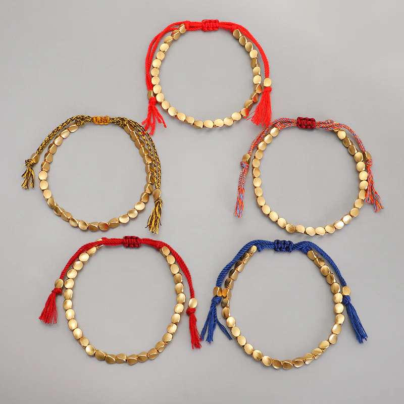 Buddha Stones Tibetan Copper Beads Healing Luck Bracelet