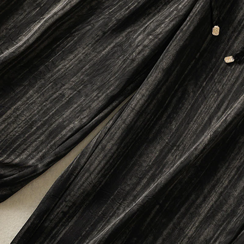 Buddha Stones Artistic Casual Vertical Lines Pattern Drawstring Ankle-length Women's Pants With Pockets