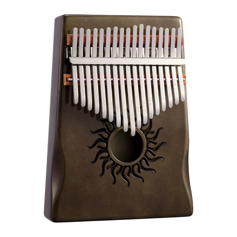Buddha Stones Kalimba 17/21 Keys Thumb Piano Sun Pattern Maple Wood Beginners Portable Finger Piano