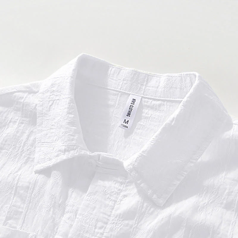 Buddha Stones Summer Short Sleeve Buttons Men's Shirt With Two Pockets