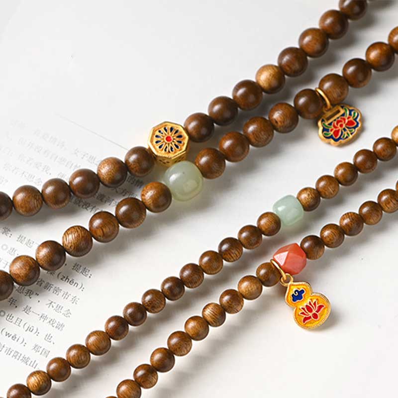 Buddha Stones Tibetan Rosewood Protection Calm Bracelet Mala