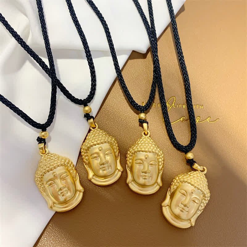 Buddha Stones Gold Buddha Copper Wealth Necklace Pendant