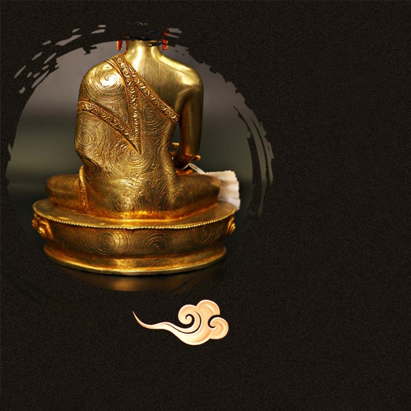 Buddha Stones Buddha Shakyamuni Medicine Buddha Compassion Copper Gold Plated Statue Decoration