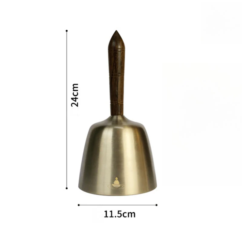 Buddha Stones Handmade Hand-held Awakening Singing Bell Chime for Healing and Meditation Wooden Handle Sound Set