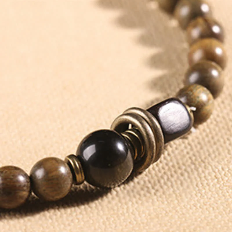 Buddha Stones Tibetan Green Sandalwood Crystal Soothing Peace Bracelet