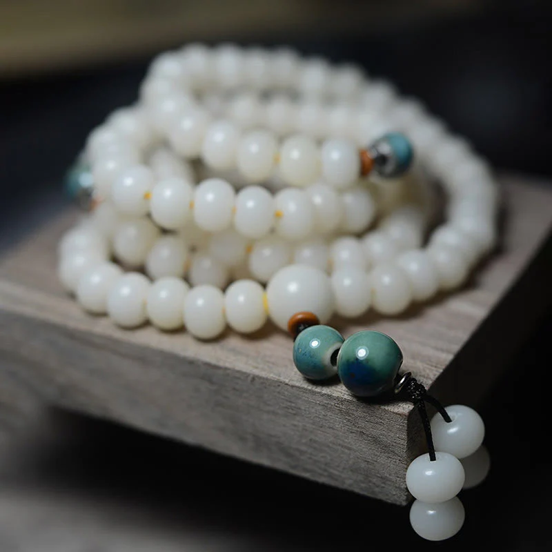 Buddha Stones 108 Mala Beads Bodhi Seed Keep Away Evil Spirits Calm Bracelet