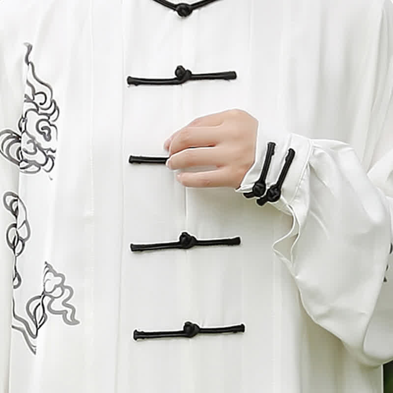 Buddha Stones Auspicious Clouds Gradient Meditation Prayer Spiritual Zen Tai Chi Qigong Practice Women's Clothing Set