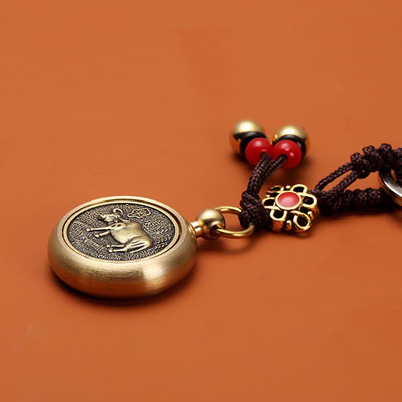 Buddha Stones 12 Chinese Zodiac Blessing Wealth Fortune Keychain