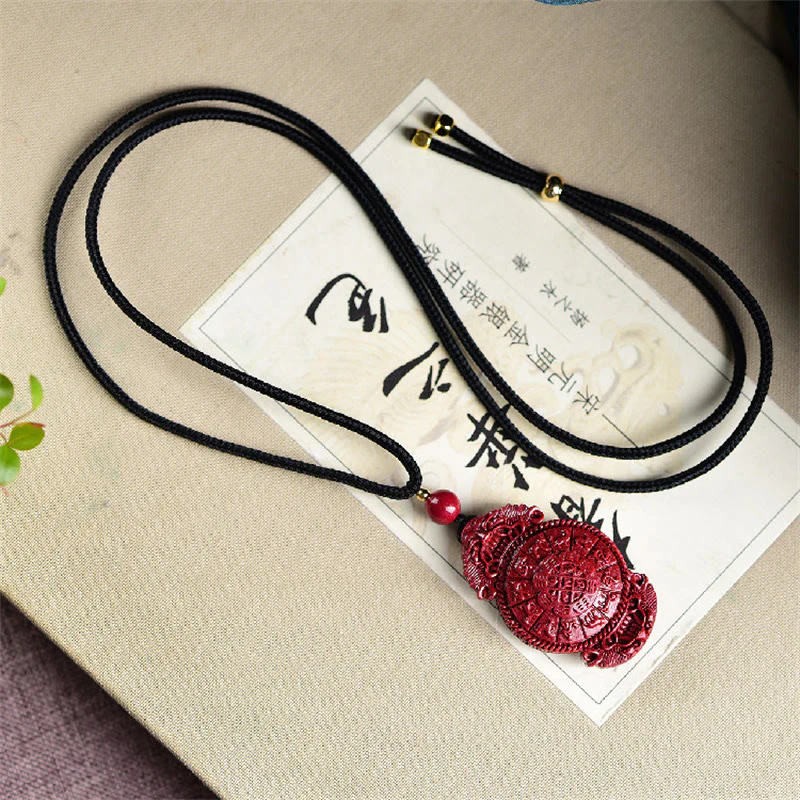 Buddha Stones Laughing Buddha Yin Yang Chinese Zodiac Gourd Natural Cinnabar Blessing Necklace Pendant