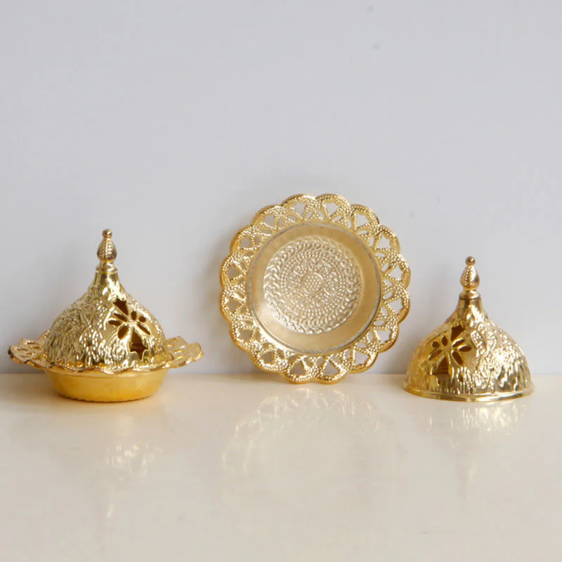 Buddha Stones Tibetan Gold Mini Meditation Incense Burner