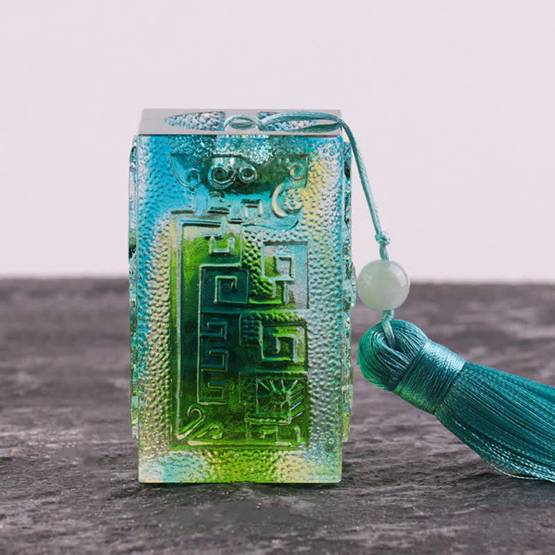 Buddha Stones Feng Shui Handmade Liuli Crystal Art Piece Home Office Decoration