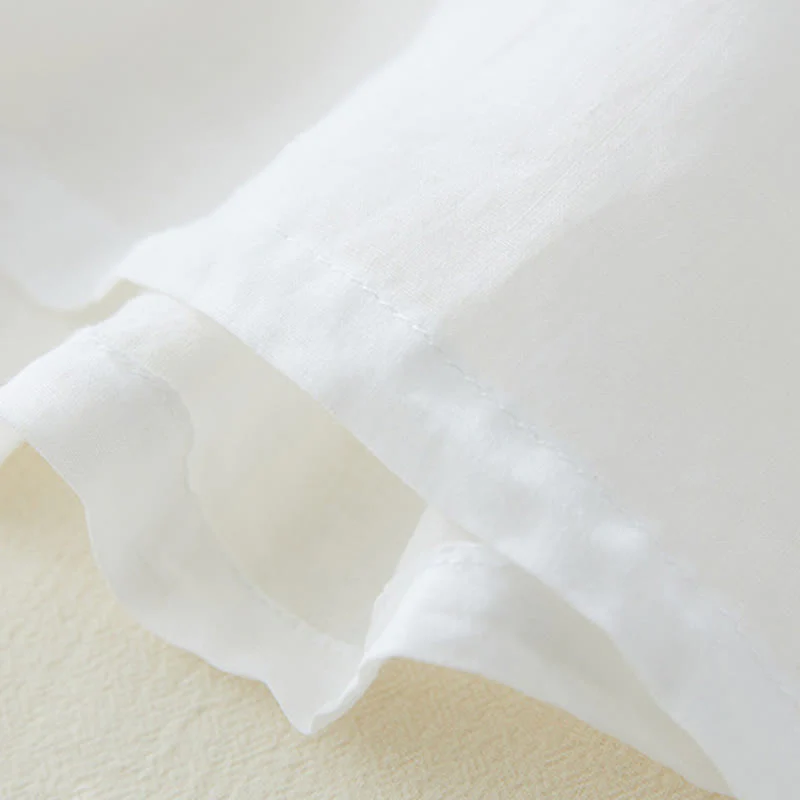 Buddha Stones Casual Women's Embroidery Plants Design Three Quarter Sleeve Cotton Linen Shirt