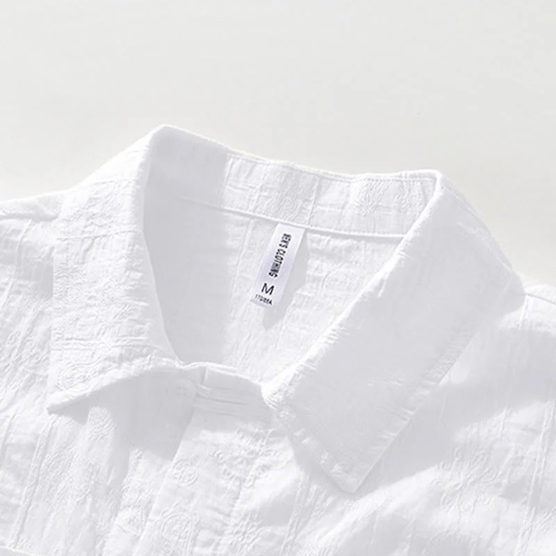 Buddha Stones Commute Plain Buttons Men's Short Sleeve Shirt With Pockets