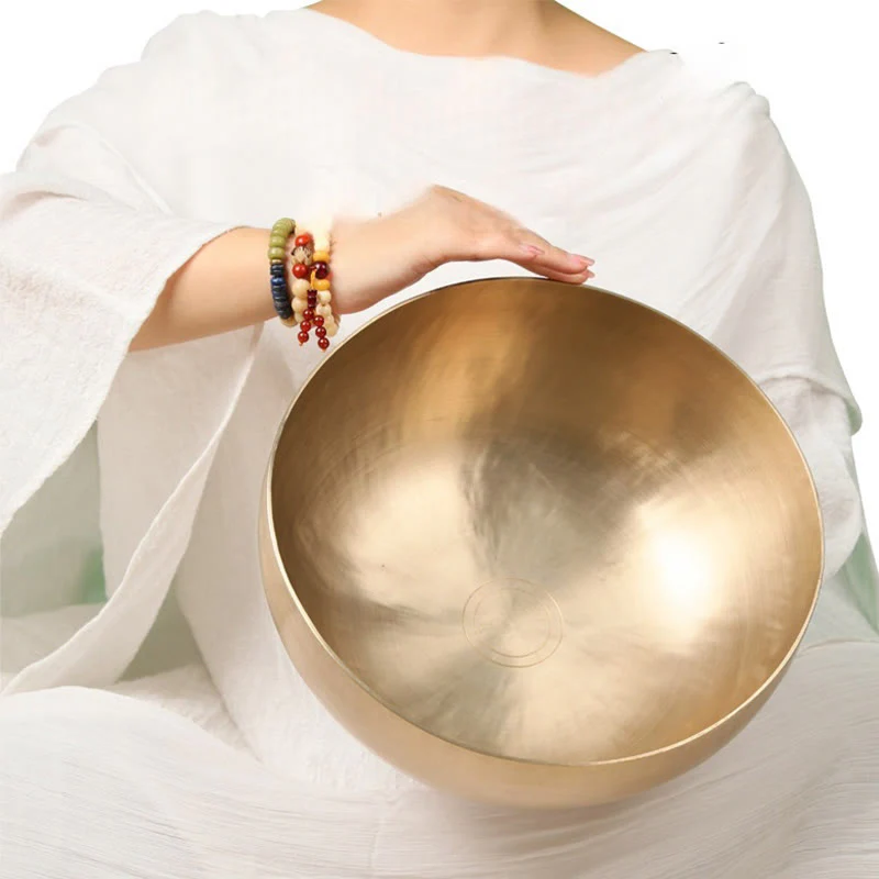Buddha Stones Handmade Nepal Golden Singing Bowl for Healing and Meditation Sound Bowl Set