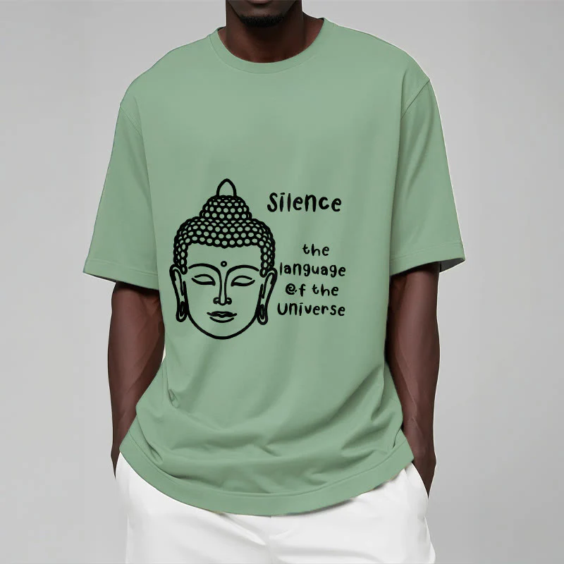 Buddha Stones Casual Meditating Buddha Head Pattern Cotton Tee T-shirt