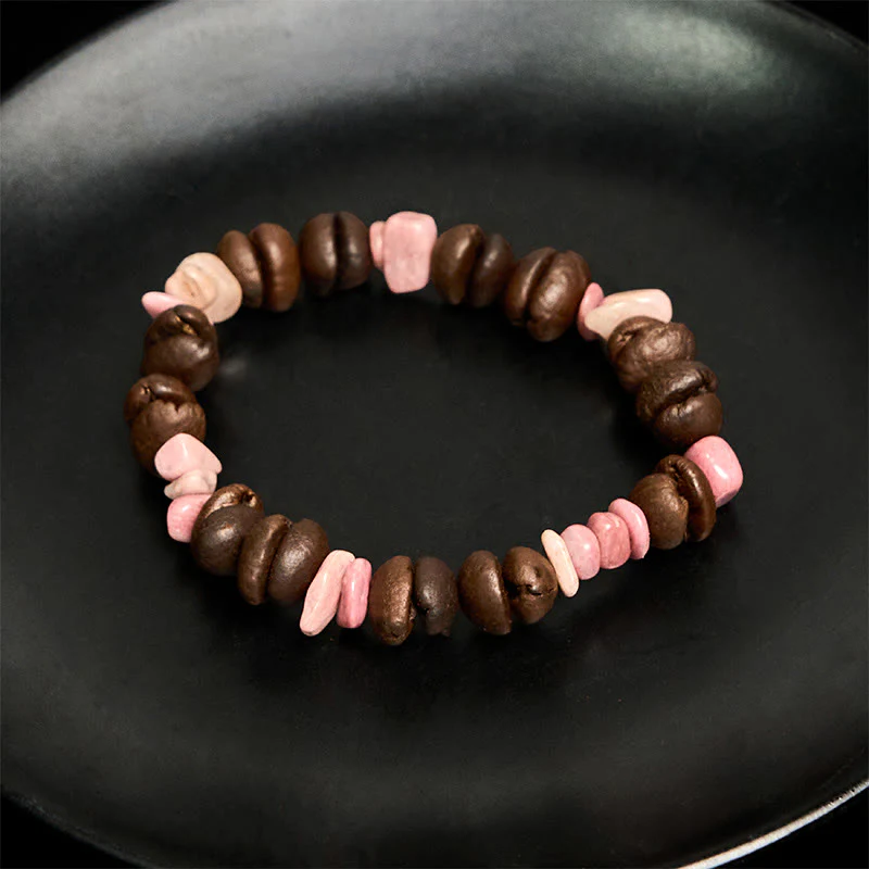 Buddha Stones Handmade Natural Coffee Beans Amethyst Citrine Amazonite Irregular Crystal Bracelet