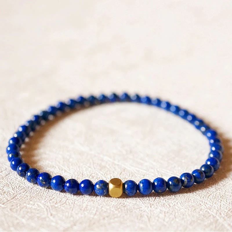 Buddha Stones 4mm Ultra-thin Lazurite Beads Self Care Bracelet