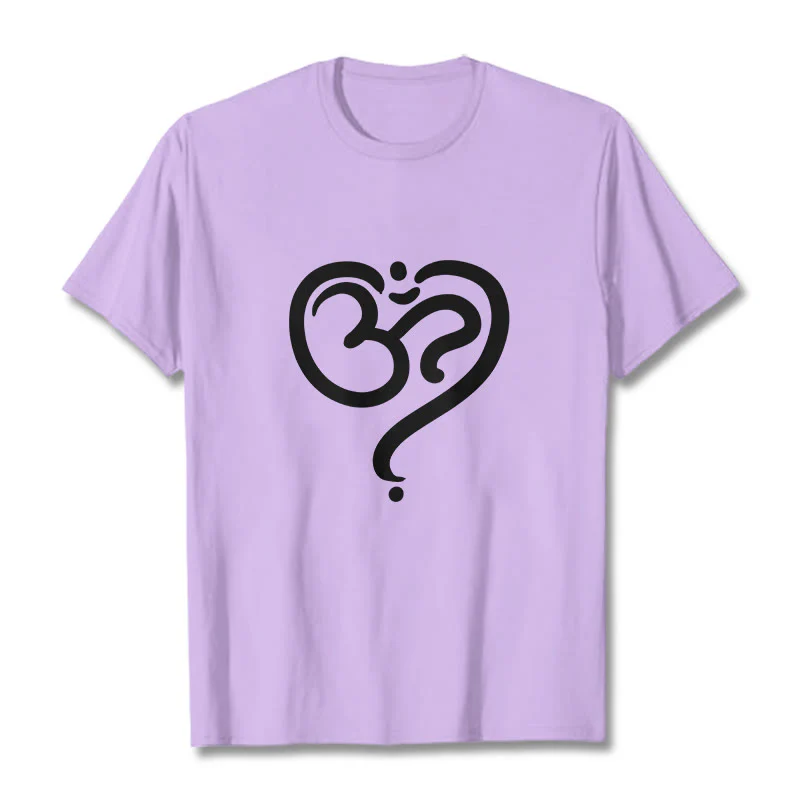 Buddha Stones Love Heart OM Symbol Design Tee T-shirt