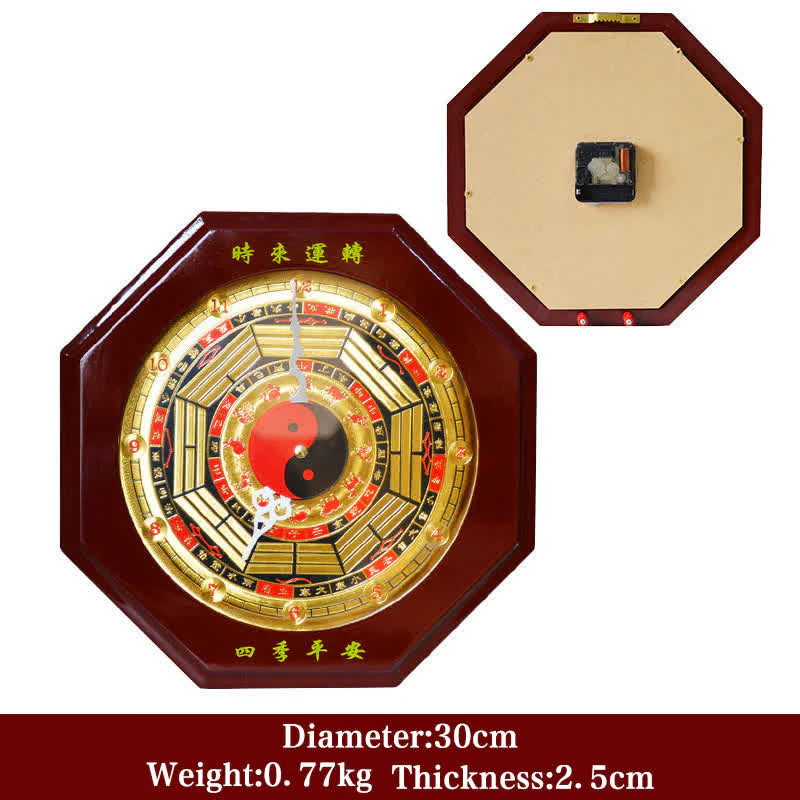 Buddha Stones Feng Shui Bagua Map Balance Energy Map Wall Clock