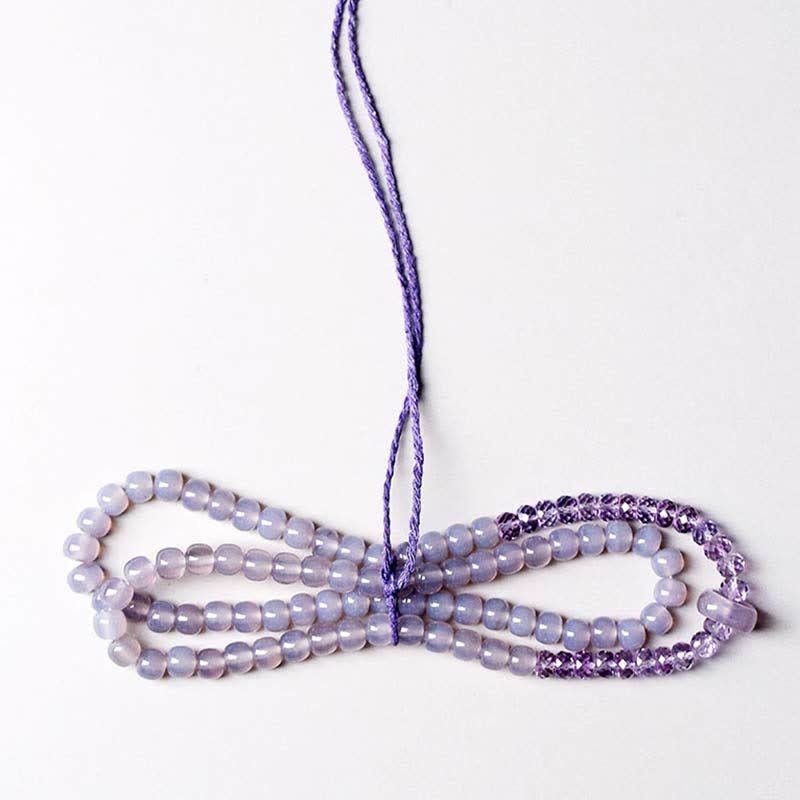Buddha Stones Natural Amethyst Crystal Meditation Healing Bracelet
