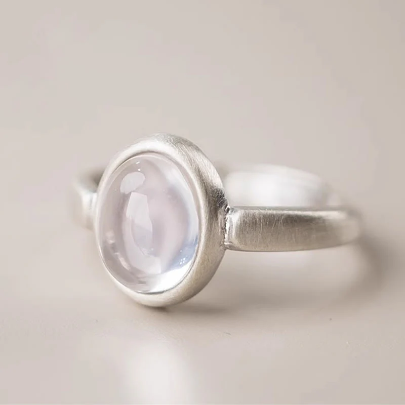 Buddha Stones Natural 925 Sterling Silver Pink Crystal Adjustable Warmth Ring