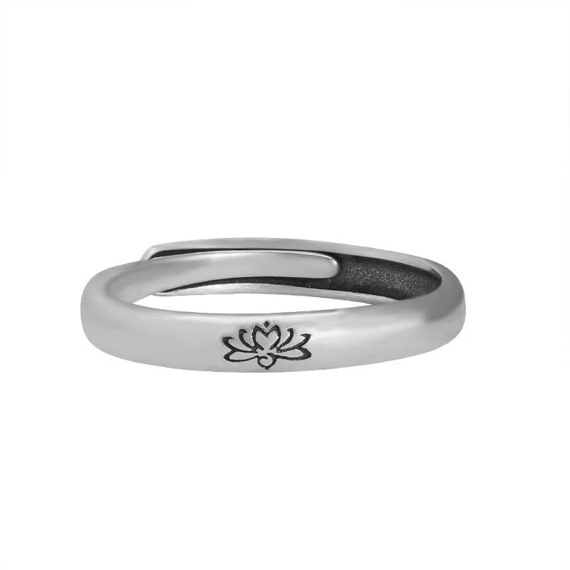 Buddha Stones 925 Sterling Silver Lotus Flower Enlightenment Ring