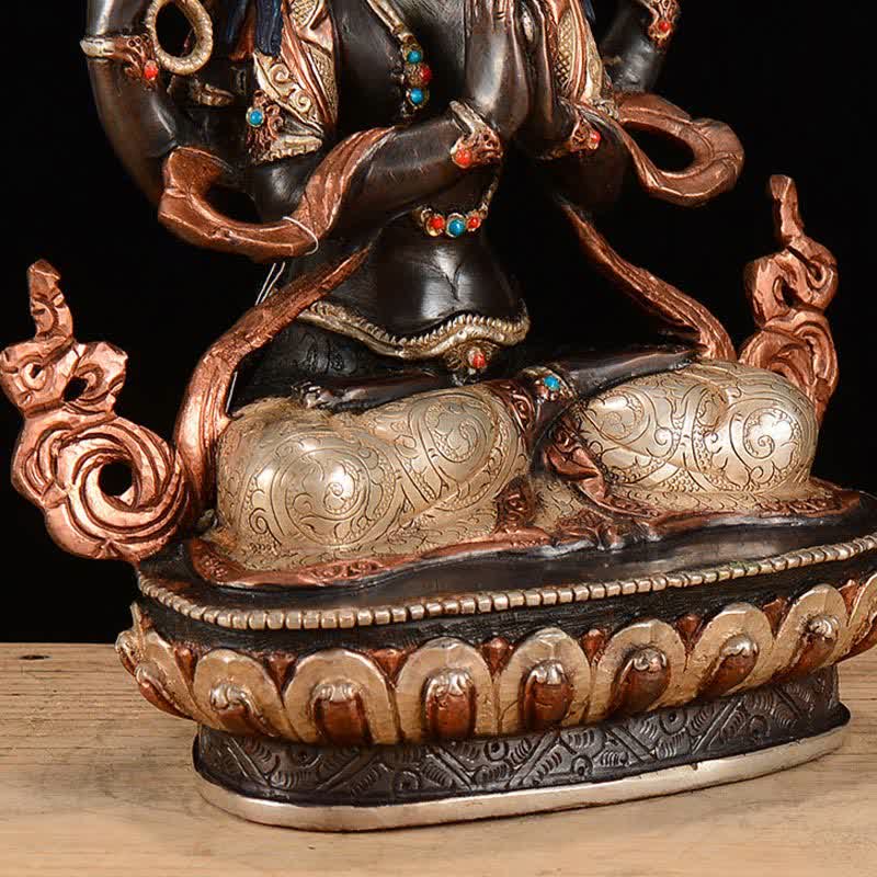 Buddha Stones Bodhisattva Chenrezig Four-armed Avalokitesvara Protection Copper Statue Decoration