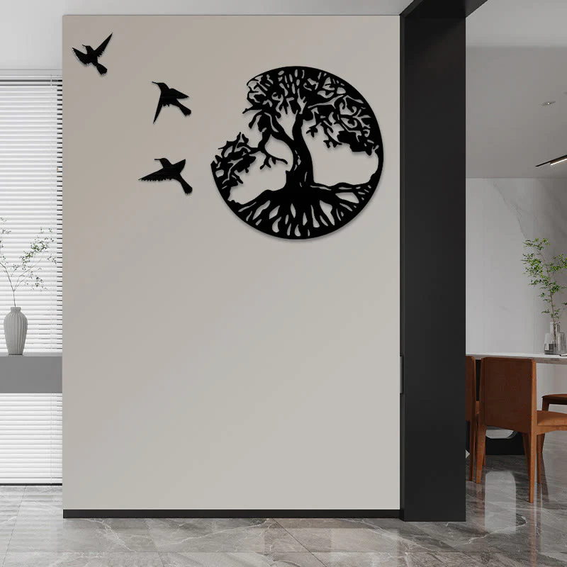Buddha Stones Tree of Life Birds Creation Wall Art