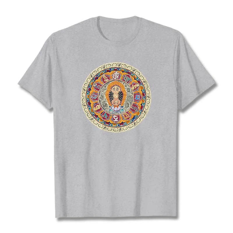 Buddha Stones Dorje Vajra Mandala Buddha Cotton Tee T-shirt