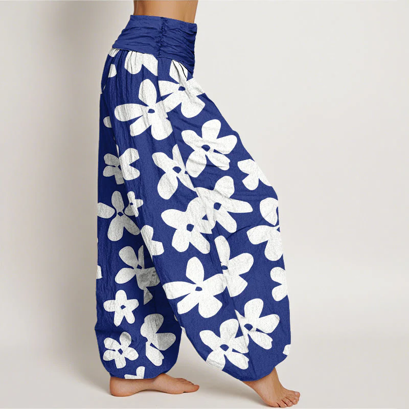 Buddha Stones Casual Bohemian Style Floral Women's Elastic Waist Harem Pants