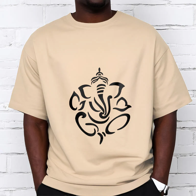 Buddha Stones Ganesh Elephant Sketch Illustration Tee T-shirt