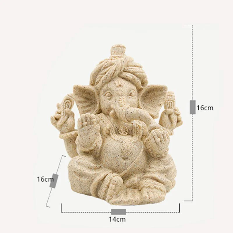 Buddha Stones Ganesh Ganpati Elephant Statue Blessing Protection Home Decoration