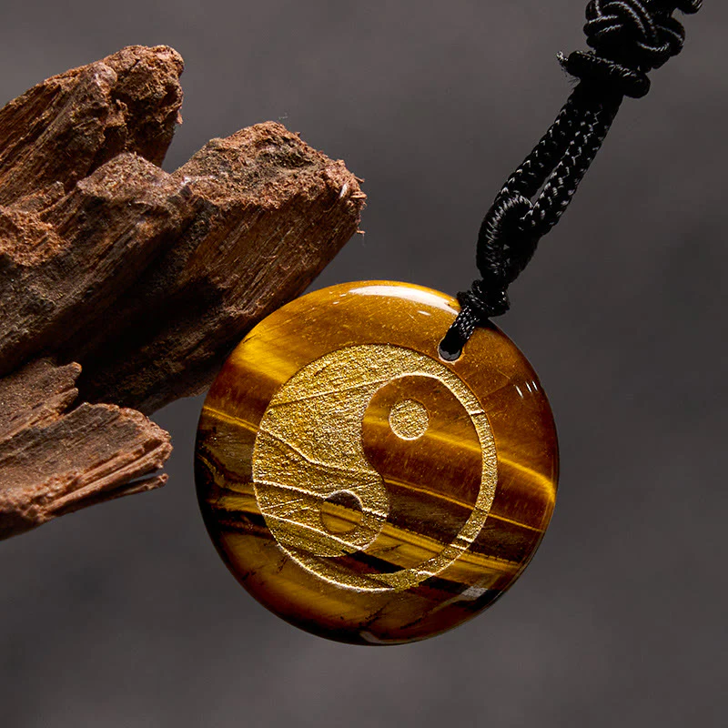 Buddha Stones Various Crystal Amethyst Tiger Eye Green Aventurine Yin Yang Spiritual Necklace Pendant