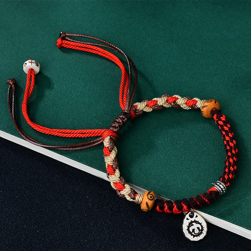 Buddha Stones Tibetan Hand-woven Garuda String Luck Bracelet