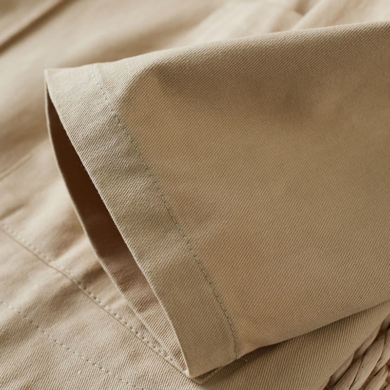 Buddha Stones Plain Button Women's Cotton Suit Jacket With Pockets