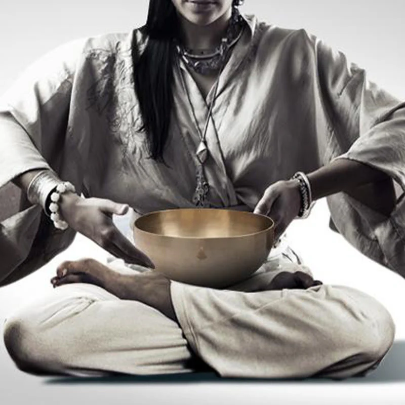 Buddha Stones Handmade Nepal Golden Singing Bowl for Healing and Meditation Sound Bowl Set