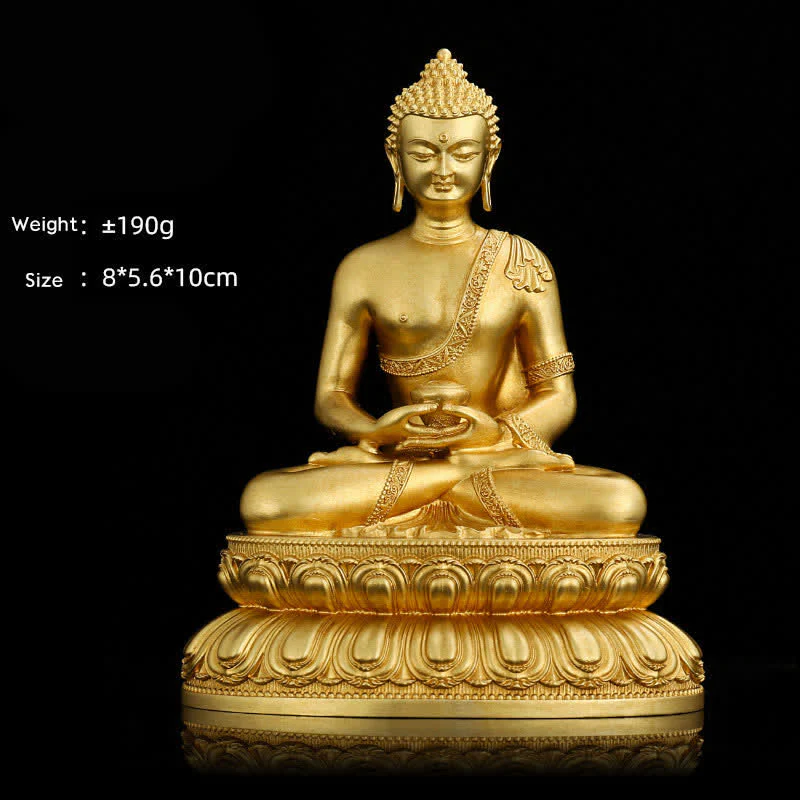Buddha Stones Shakyamuni Amitabha Medicine Buddha Figurine Serenity Copper Statue Home Decoration
