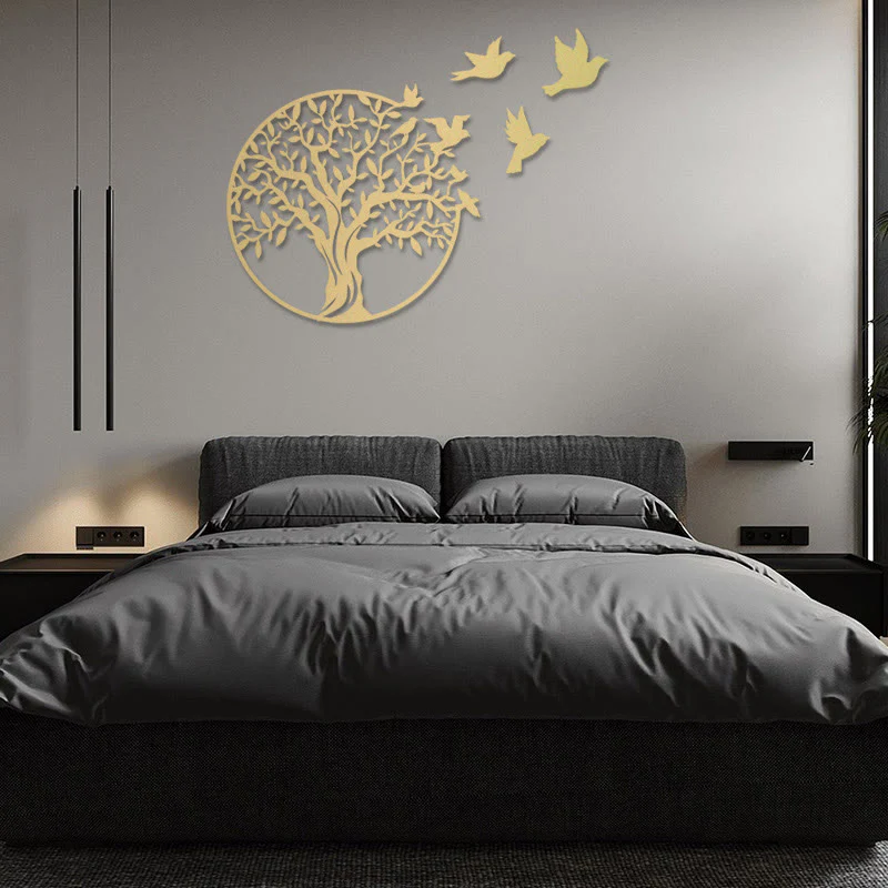 Buddha Stones Tree of Life Birds Sign Housewarming Gift Unity Wall Art