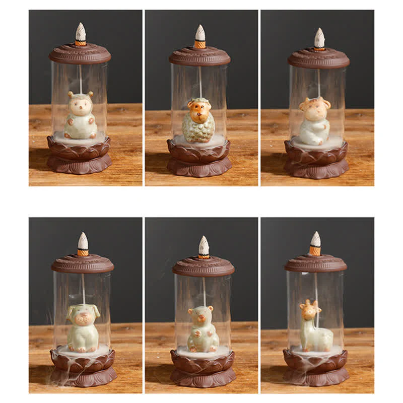 Buddha Stones Meditation Wukong Monkey King Purple Clay Windshield Lotus Backflow Smoke Fountain Incense Burner Decoration