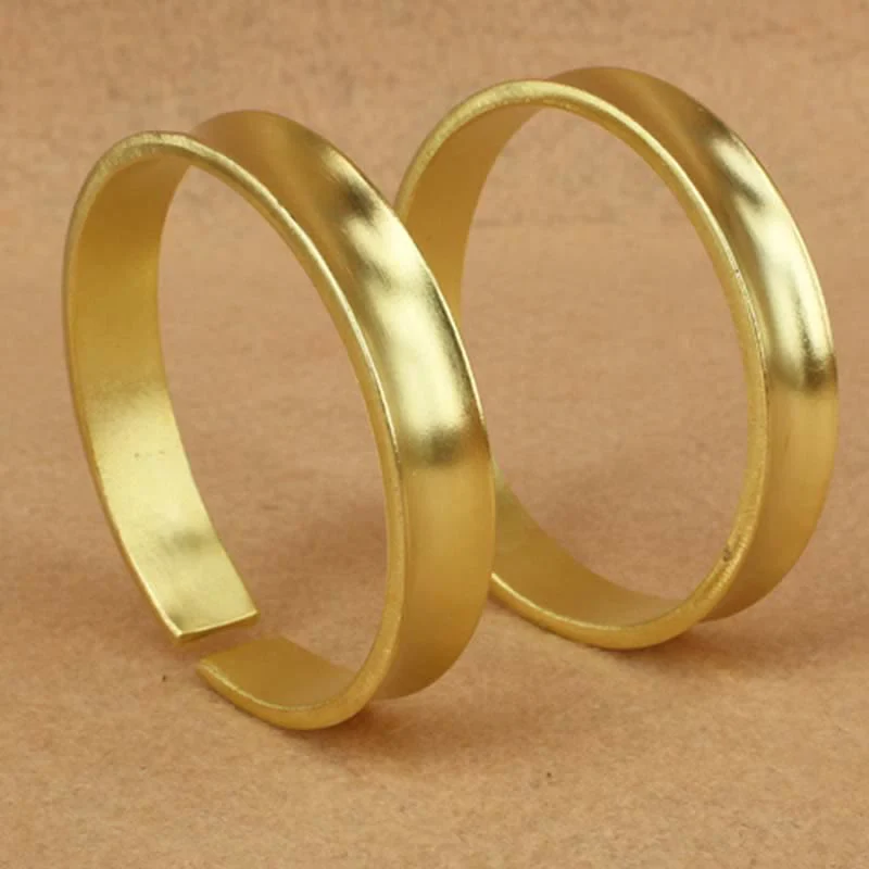 Buddha Stones Copper Wealth Luck Cuff Bracelet Bangle