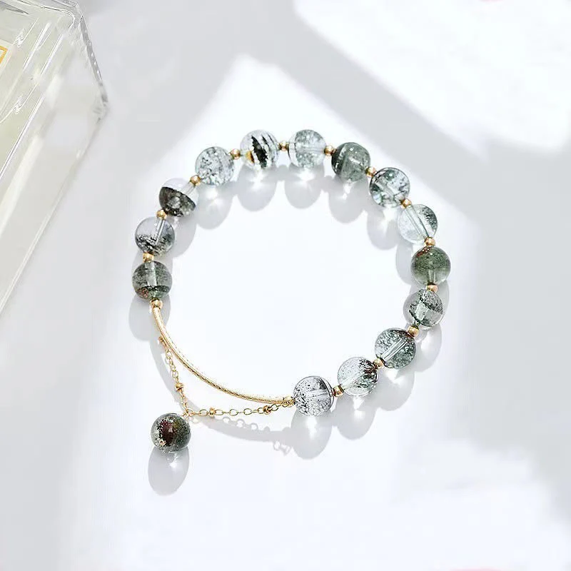 Buddha Stones Green Phantom Crystal Confidence Charm Bracelet