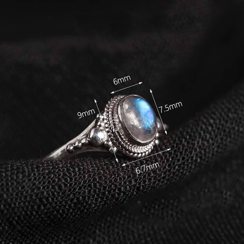 Buddha Stones 925 Sterling Silver Natural Moonstone Positive Ring