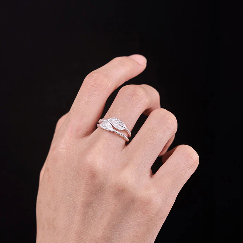 Buddha Stone Copper Leaf Wealth Adjustable Ring