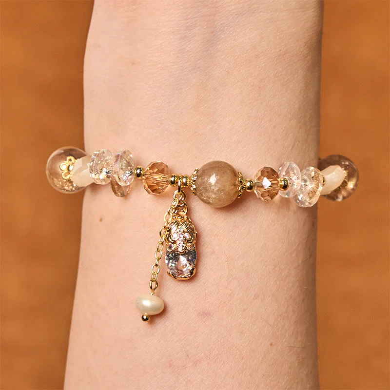 Buddha Stones Natural Citrine Green Strawberry Quartz PiXiu Prosperity Bracelet