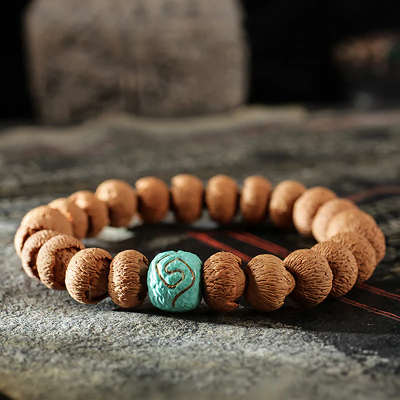 Buddha Stones Tibetan Bodhi Seed Turquoise Amber Protection Bracelet