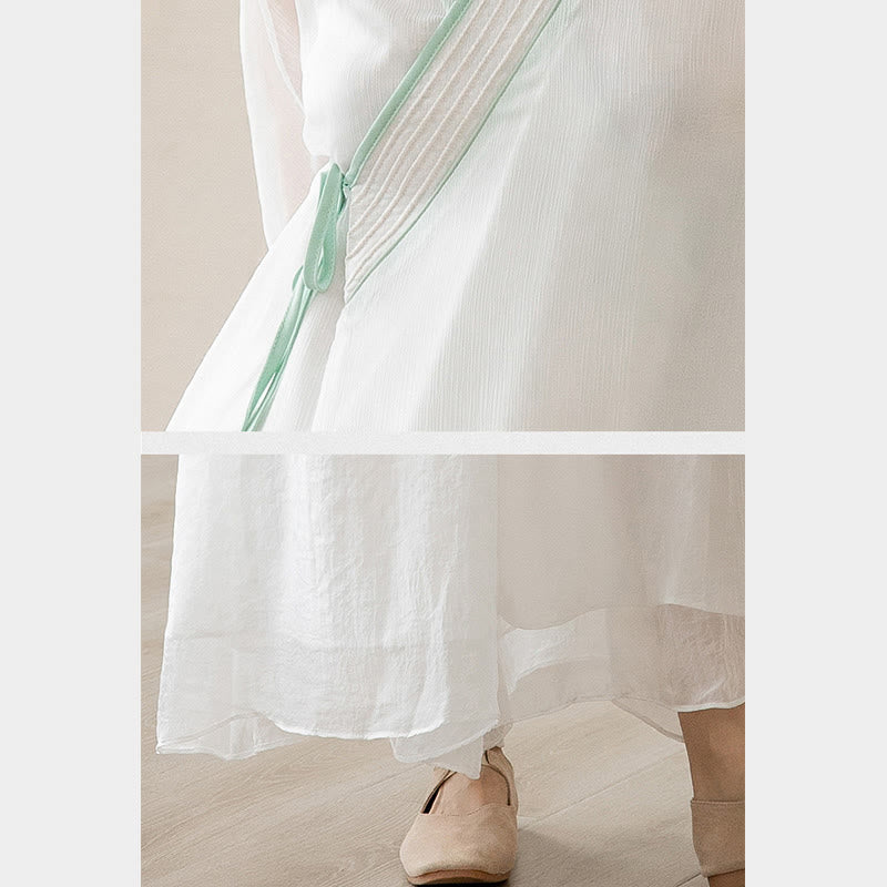 Buddha Stones Retro Prayer Zen Spiritual Meditation Practice Chiffon Clothing Women's Set