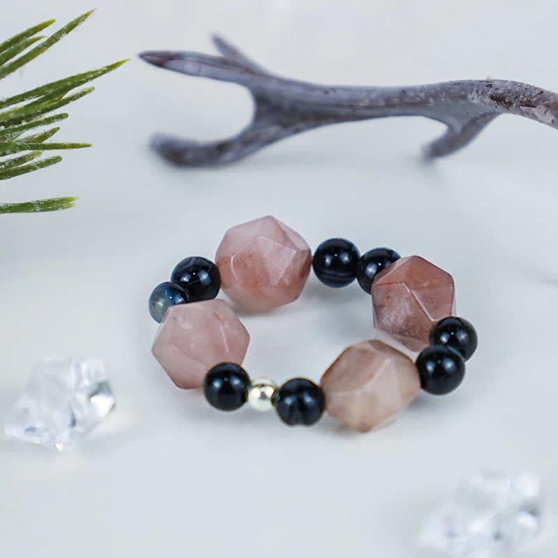 Buddha Stones Yin Yang Symbol Balance Luck Ring