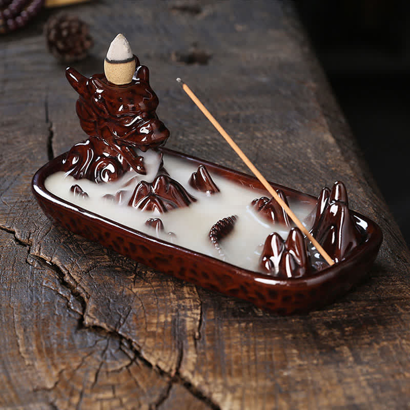 Dragon Mountain Strength Ceramic Incense Burner Decoration (Extra 35% Off | USE CODE: FS35)